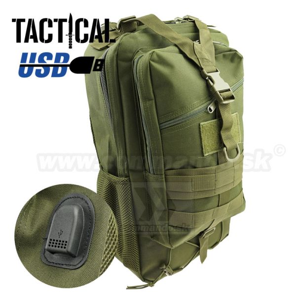 Ruksak Tactical Barbaric USB Plug Olive Batoh