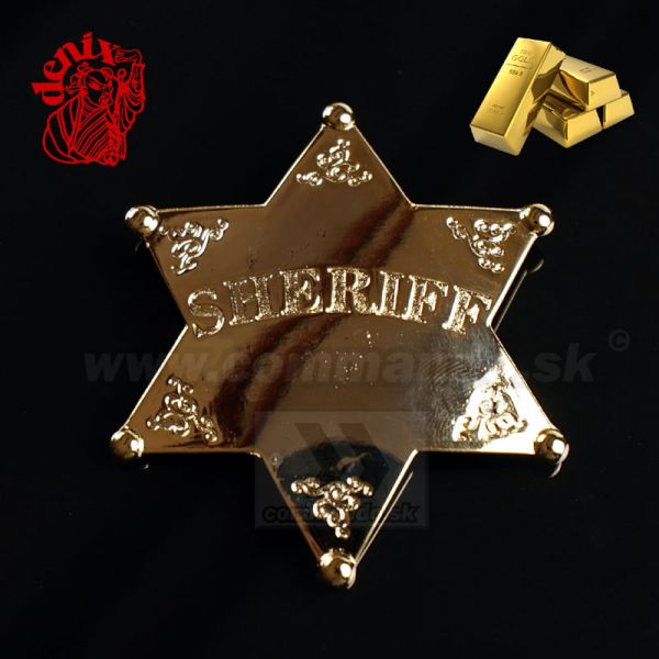 Odznak Sheriff Šerif pozlátený 24 karat Denix