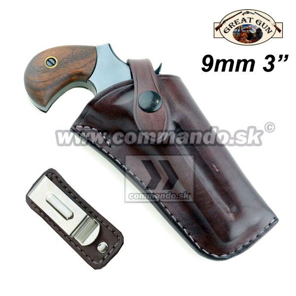 Kožené púzdro Derringer 9mm 3" Clip Great Gun