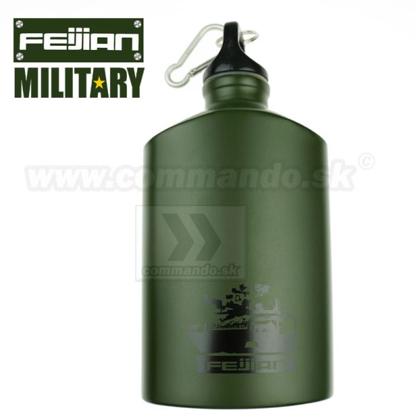 Fľaša turistická Military Feijian 500ml s karabínkou