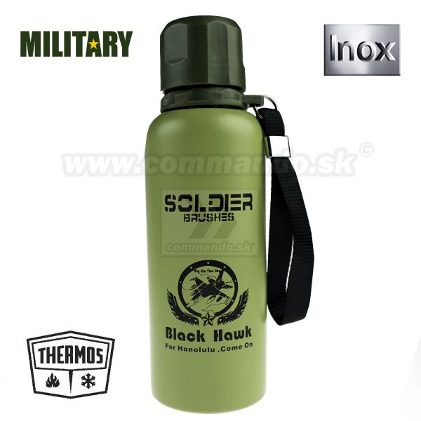 Fľaša vojenská nerezová Termo  Soldier Black Hawk 500ml