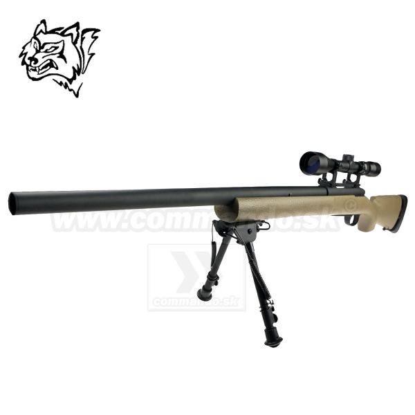 Airsoft Sniper Rifle Snow Wolf SW-04 Tan Scope 3-9x40 6mm