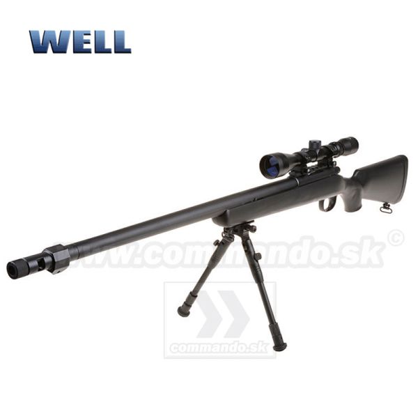 Airsoft Sniper Well MB07D Black Set ASG 6mm