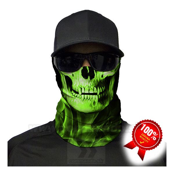 Skull Tech Green Crow Shield Multifunkčná šatka Bufka SA Company