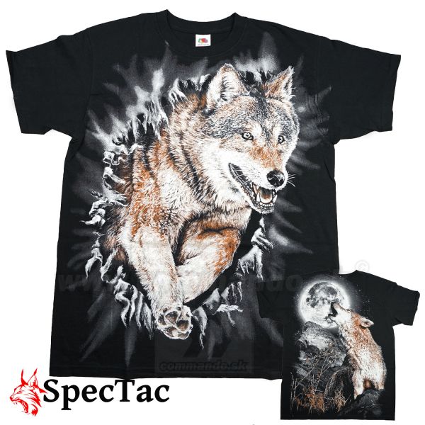 Tričko Vlk Running Wolf Black T-Shirt