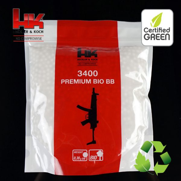 Airsoftové BBs Premium BIO guličky H&K 0,30g 3400ks biele 6mm