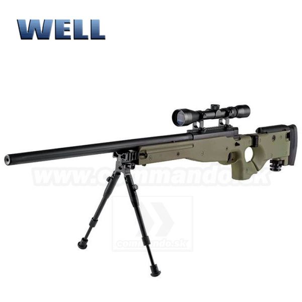 Airsoft Sniper Well L96 MB08 Olive Set ASG 6mm