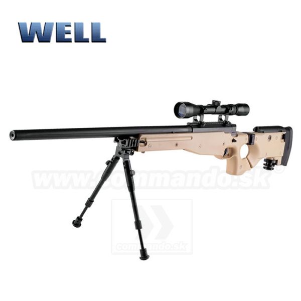 Airsoft Sniper Well L96 MB08 Tan Set ASG 6mm