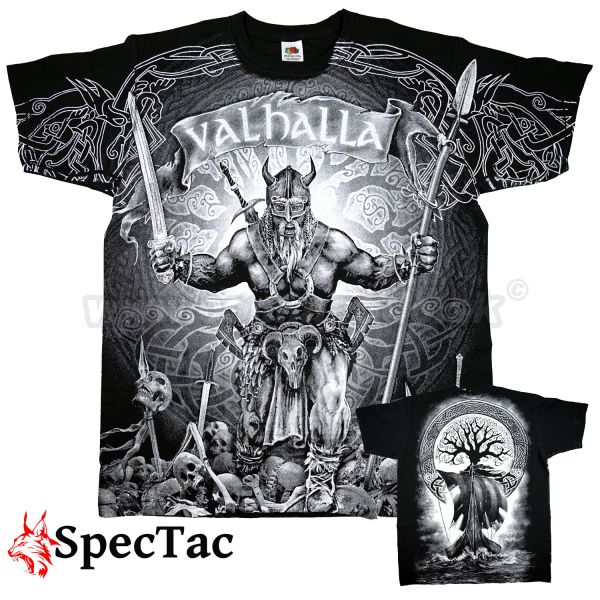Tričko s potlačou Viking VALHALLA Skulls