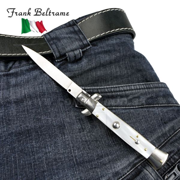 Frank Beltrame Stiletto Dagger 23cm Pearl Plastic vyskakovací nôž 23/36