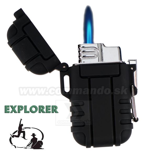 Plynový zapaľovač EXPLORER Jet Lighter Outdoor Black