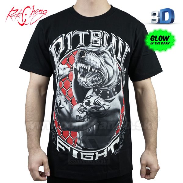 Tričko 3D Pitbull Fight Rock Chang 3D106 T-Shirt