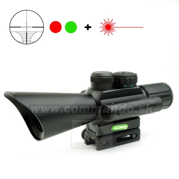 Kolimátor 4x30 + Laser Accurate JGBGM7 Scope Dot Sight 21/22