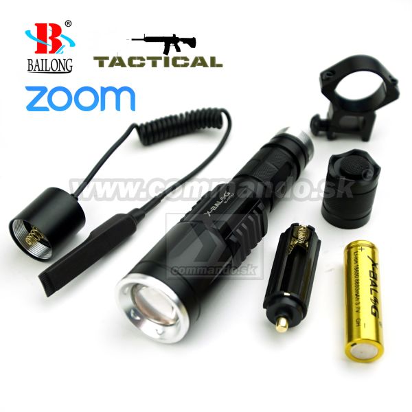 Bailong Cree X-BAL G BL-Q01-T6 Taktické svietidlo Zoom Flashlite