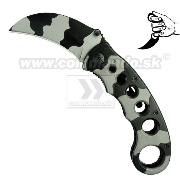 Karambit Camuflage zatvárací nôž s clipom