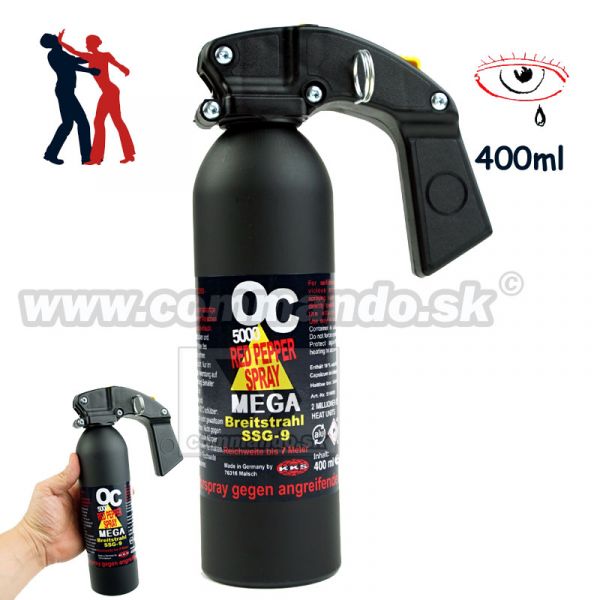 Obranný slzný sprej Mega Red Pepper Spray Kaser 400ml