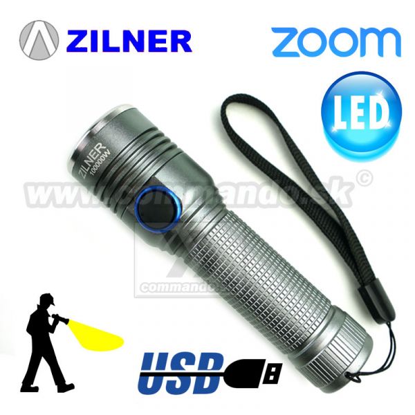Taktické LED sviedidlo ZILNER USB ShadowTactical Pocket Zoom 1018