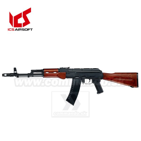 Airsoft Rifle ICS AK74 MAR WOOD Fixed Stock AEG 6mm DEKORAČNÁ ZĽAVA