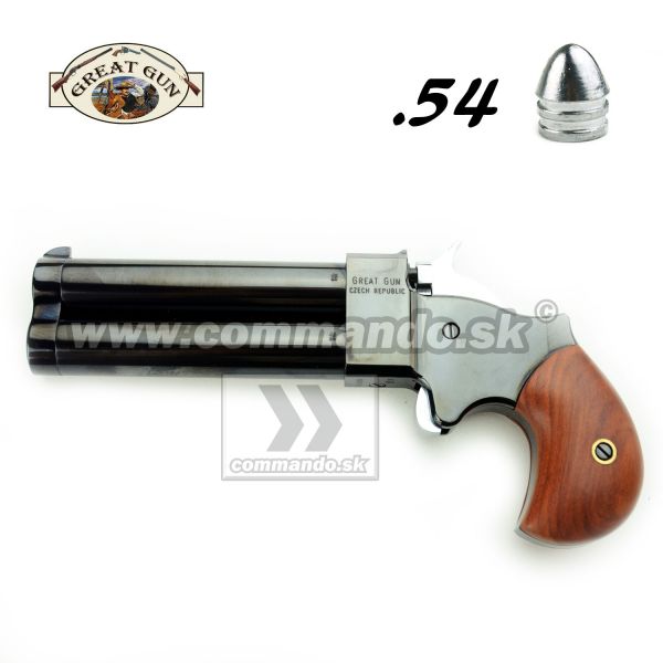 Perkusná pištoľ Derringer .54 4" Black Chrome Ver. II Gun