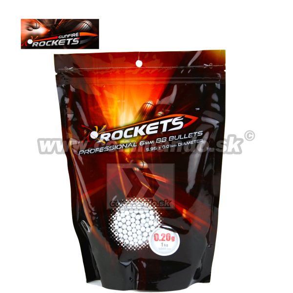 Rockets Profesional 0,20g 1kg 5000ks BB guličky White 6mm