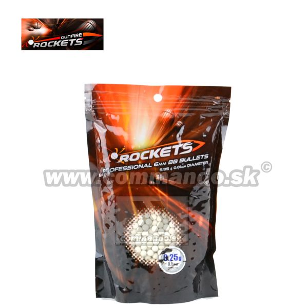 Rockets Profesional 0,25g 0,5kg 2000ks BB guličky White 6mm