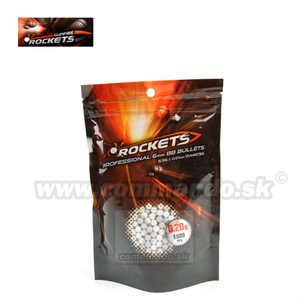 Rockets Profesional 0,20g 1000ks BB guličky White 6mm