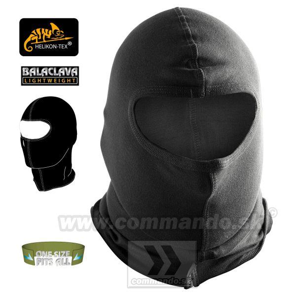 Helikon Tex Balaclava Black Kukla jednootvorová čierna