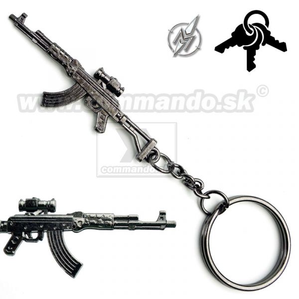 Kľúčenka AK47 kovová s krúžkom