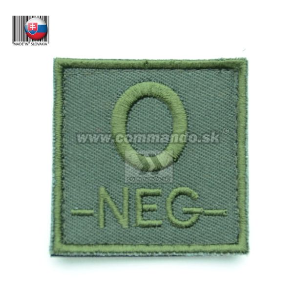 Nášivka Veľká 0- Negativ Olive Krvná skupina