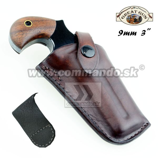 Kožené púzdro Derringer 9mm 3" Prevlek Great Gun