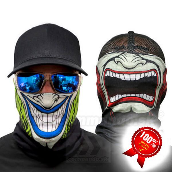 Two Sided Clown Face Shield Multifunkčná šatka Bufka SA Fishing
