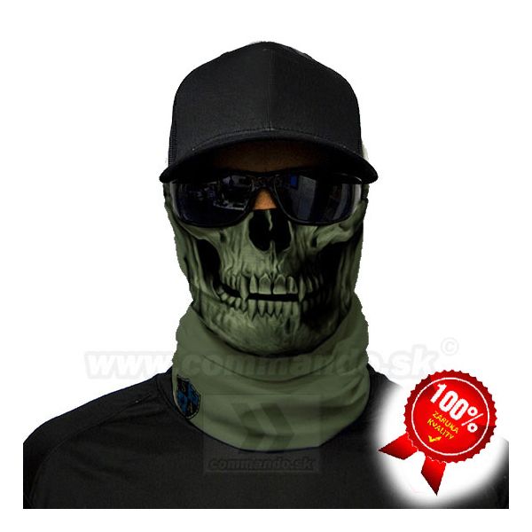 Tactical OD Green Skull Face Shield Multifunkčná šatka Bufka SA Company