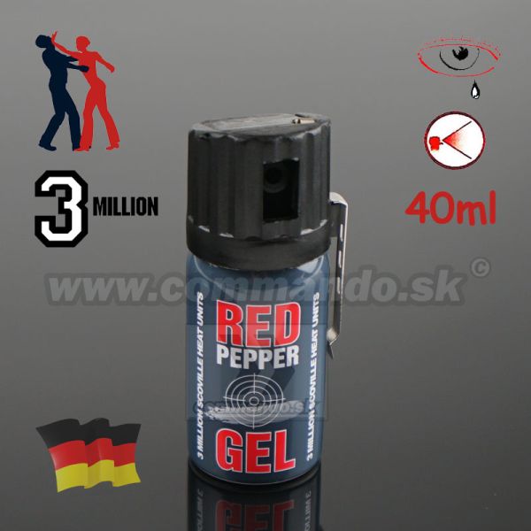 Obranný slzný sprej Graphite Red Pepper Gel Kaser 40ml Cone