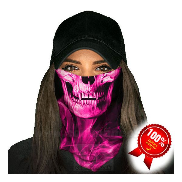 Skull Tech Pink Crow Face Shield Multifunkčná šatka Bufka SA Company