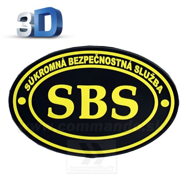 SBS súkromná bezpečnostná služba 3D nášivka Velcro