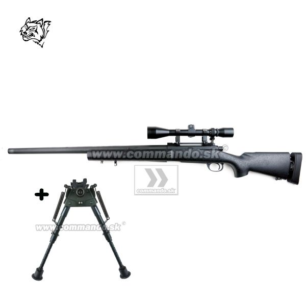 Airsoft Sniper Rifle Snow Wolf SW-04 Black Scope 3-9x40 6mm