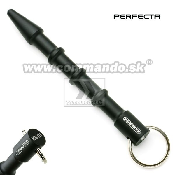 Perfecta Tactical Kubotan KB III Black Metal s krúžkom