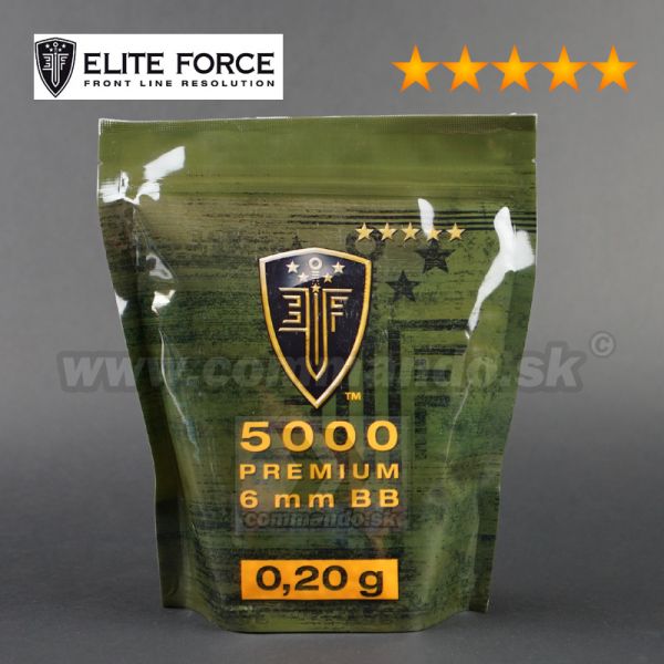 Airsoftové BB guličky Elite Force Premiun  6mm 5000ks 0,20g biele