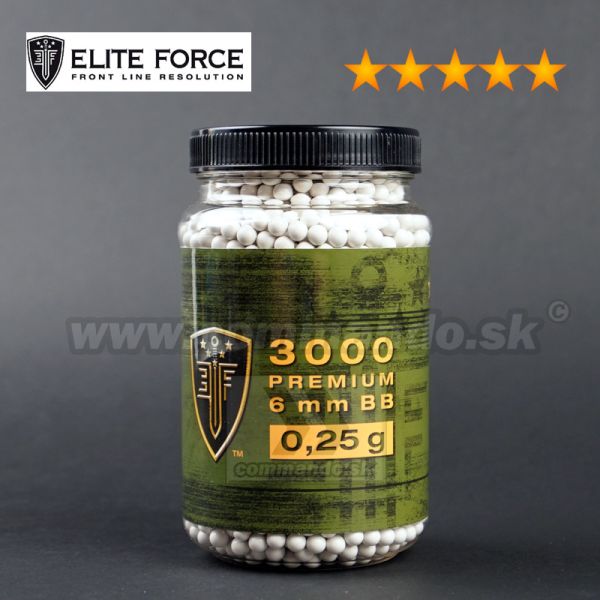 Airsoft Elite Force Premium BB guličky 3000ks 0,25g White