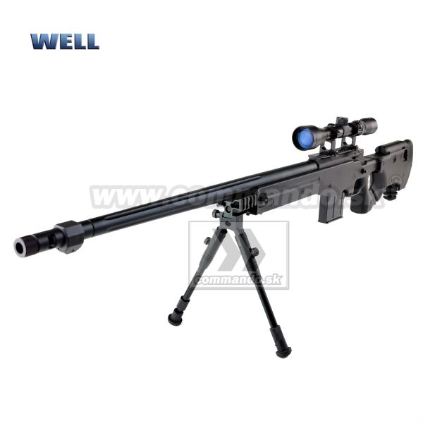 Airsoft Sniper Well L96 MB4403D Black Set ASG 6mm