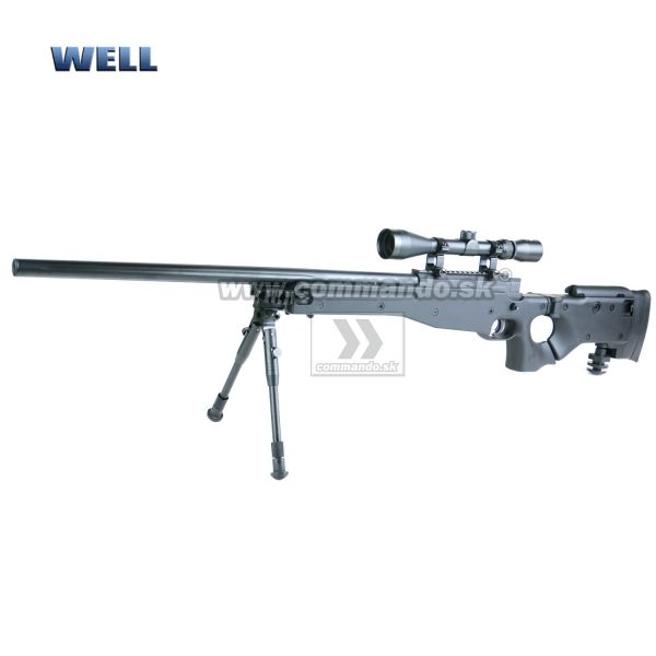 Airsoft Sniper Well L96 MB08 Black Set ASG 6mm